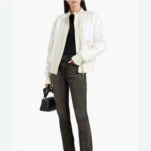 NWT$1,295 Helmut Lang Silk and Satin Twill Bomber Zip Jacket Sz Small